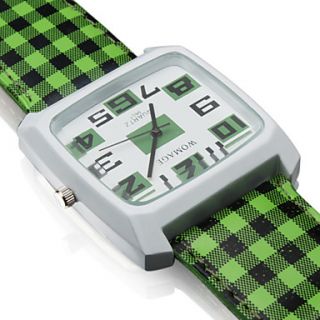 EUR € 6.71   Reloj Pulsera Quartz Tiempo Verde con Correa PU de