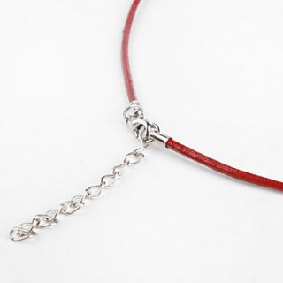 USD $ 1.29   Red Slender Leather Necklace(Content 5 Pics),