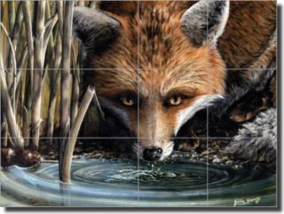 Sparks Fox Animal Wildlife Art Ceramic Tile Mural
