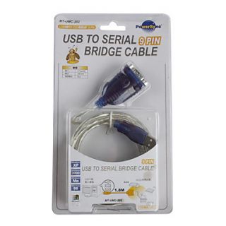 USD $ 20.79   USB to RS232 Serial 9pin Adapter Cable Transparent+Blue
