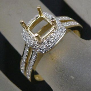 Cushion 5 5mm Yellow Gold 14kt Diamond Semi Mount Engagement Ring