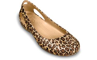 Crocs Kadee Leopard Womens Flat Ballerina Shoes All Sizes