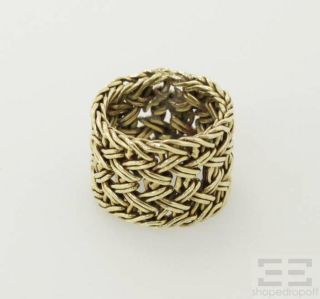 Karen London Flat Weave Braided Brass Trinity Ring Size 6