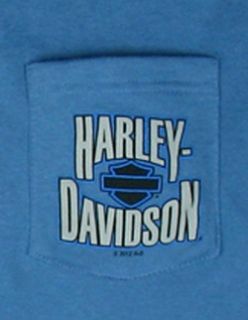 New Maui Harley Davidson Mens XL Blue HD Short Sleeve Blue Pocket T