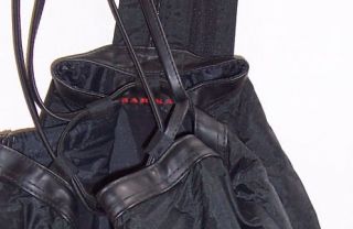Marika Black Nylon Backpack Convertible Drawstring Tote GUC