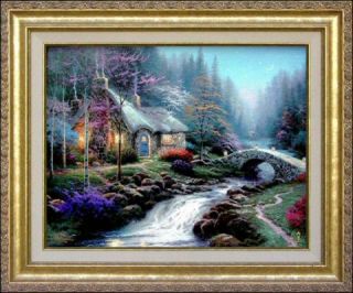 Twilight Cottage 8x10 Classic Edition Framed Thomas Kinkade Canvas Art