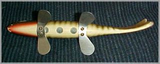 Fish Decoy Vintage Wooden Commercial Ice Spear Fishing Lure Folk Art