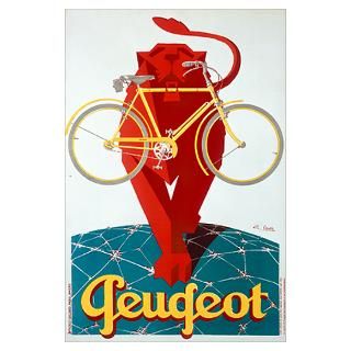 Wall Art  Posters  Peugeot Bicycle, Lion, Vintage