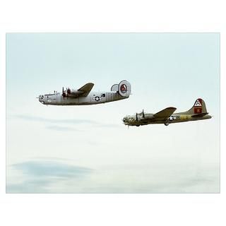 Wall Art  Posters  B 24 and B 17 Flying Poster