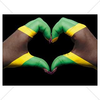 Heart And Love Gesture By Hands Colored In Jamaica Poster