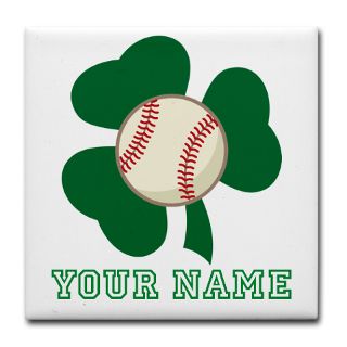 Personalized Irish Baseball Gift Tile Coaster by milestonesbaseball