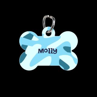 Blue Camo Camouflage Personalized Pet Tag