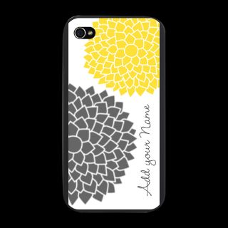 Art Gifts  Art iPhone Cases  gray yellow mod flowers iPhone Snap