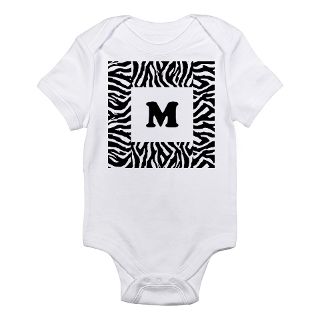 Custom Gifts  Custom Baby Clothing  Zebra Print. Custom Letter