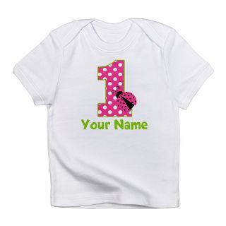 Year Old Gifts  1 Year Old T shirts  Pink Green Ladybug 1st