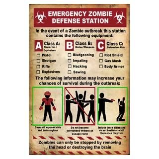Wall Art  Posters  Emergency Zombie Defense Station