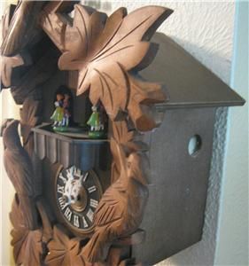 Vintage Albert Schwab Karlsruhe Cuckoo Clock w Swiss Musical Movement