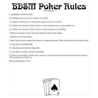 Wall Art  Posters  BDSM Poker Rules Poster