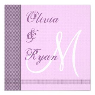 Purple & Lilac Monogram Wedding Invitation Checks