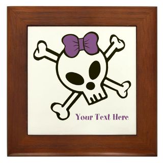 Cool Gifts  Cool Home Decor  Custom Skull with Purple Bow Framed