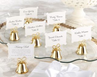 72 Gold Kissing Bell Place Card Photo Holders