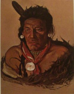 Colored Picture Print Native American Indian Mequinis Blackfoot Tribe
