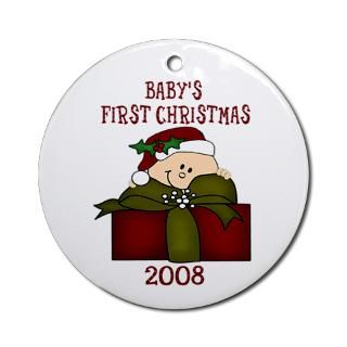 1St Christmas Seasonal  Babys First Christmas Ornament Dated 2008