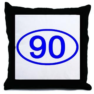 90 Gifts  90 More Fun Stuff  Number 90 Oval Throw Pillow