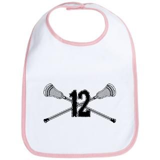 12 Gifts  12 Baby Bibs  Lacrosse Number 12 Bib
