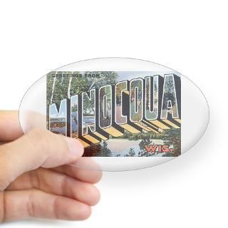 Minocqua Wisconsin Greetings Oval Decal for $4.25