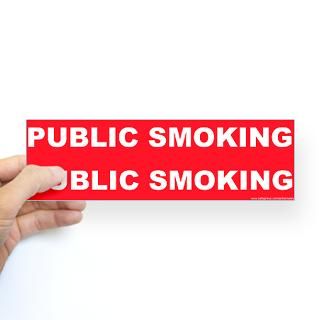 double bumper sticker public smoking red white $ 3 89