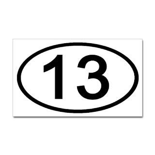 Number 13 Oval Rectangle Sticker by ovalsboutique