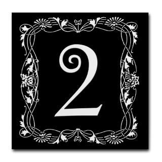 Black and White Art Nouveau House Tile Number TWO