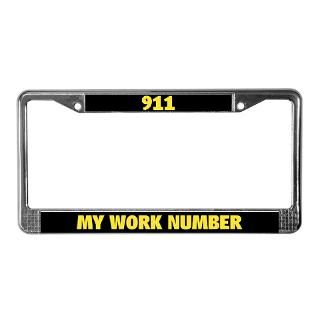  911 Car Accessories  911 My Work Number License Plate Frame