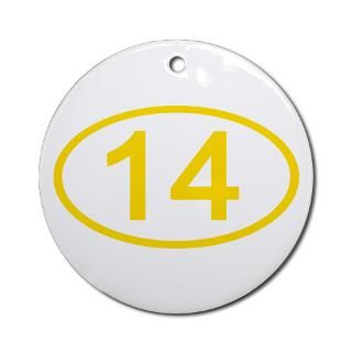 14 Gifts  14 Home Decor  Number 14 Oval Ornament (Round)