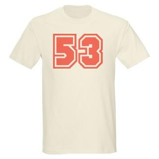 Varsity Uniform Number 53 (Pink) Ash Grey T Shirt T Shirt by