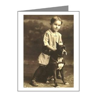 Antique Note Cards  Young Boy with Pitbull Note Cards (Pk of 10