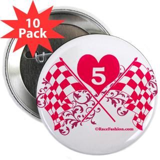 Pink Crossed Checkered with number 5  RaceFashion Auto Racing T