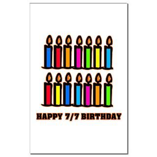 Happy July 7 Birthday Mini Poster Print  Happy 7/7 Birthday with