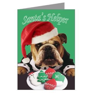 Greeting Cards  Bulldog Santas Helper Greeting Cards (Pk of 10