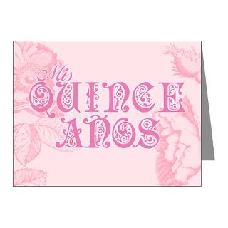 Anos Note Cards  Fancy Lettering Quinceanera Note Cards (Pk of 10