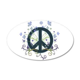 1960S Gifts  1960S Wall Decals  Wild Flower Peace 22x14 Oval