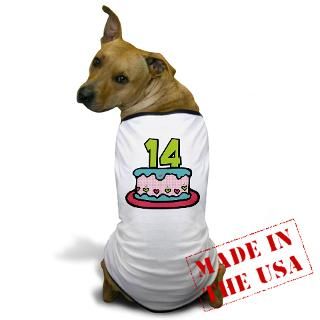 14 Gifts  14 Pet Apparel  14 Year Old Birthday Cake Dog T Shirt