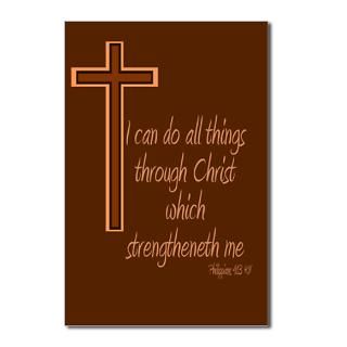 Philippians 4 13 Brown Cross Postcards (Package of for $9.50