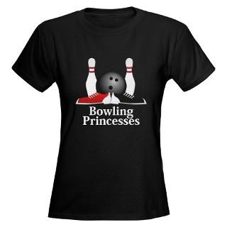 Bowling Princesses Logo 15 Womens Dark T Shirt De