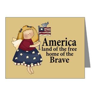  4Th Of July Note Cards  Patriotic Angel Note Cards (Pk of 20