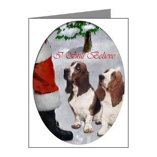  Art Note Cards  Basset Hound Christmas Note Cards (Pk of 20