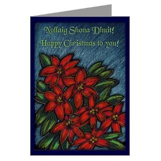 Celtic Greeting Cards  Poinsettia Bouquet Christmas Cards (Pk of 20