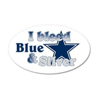 Blue Wall Decals  Bleed Blue and Silver star 38.5 x 24.5 Oval Wall P