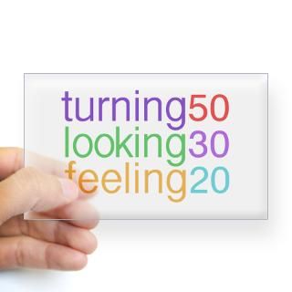 Turning 50 Looking 30 Rectangle Decal for $4.25